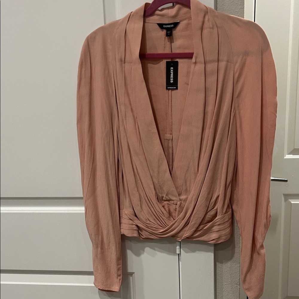 Express Women's Blush Drape Blouse